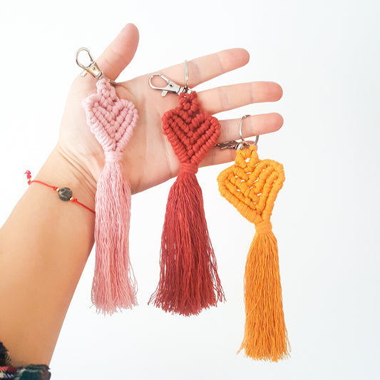 HEART keychain tassel, purse tassel charm, bag tassel, boho accessories