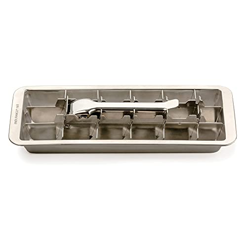 Vintage Inspired Ice Cube Tray, 11" | Levers Remove Cubes | Heavy Duty Stainless Steel | Dishwasher Safe
