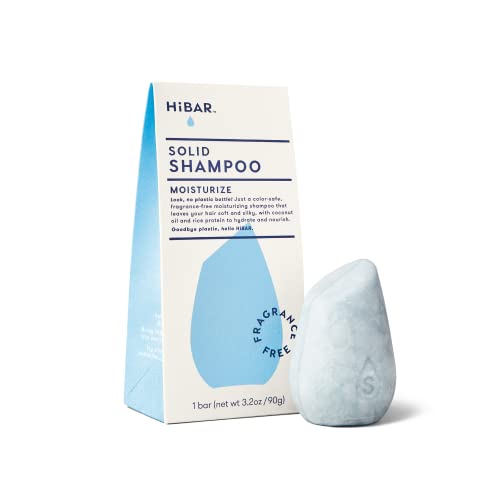 HIBAR Fragrance Free Shampoo Bar, Sulfate Free Shampoo Bar, Eco Friendly Shampoo Bar, All Natural Hair Care, Plastic Free, Travel Size, Color Safe, Eco Friendly, Zero Waste
