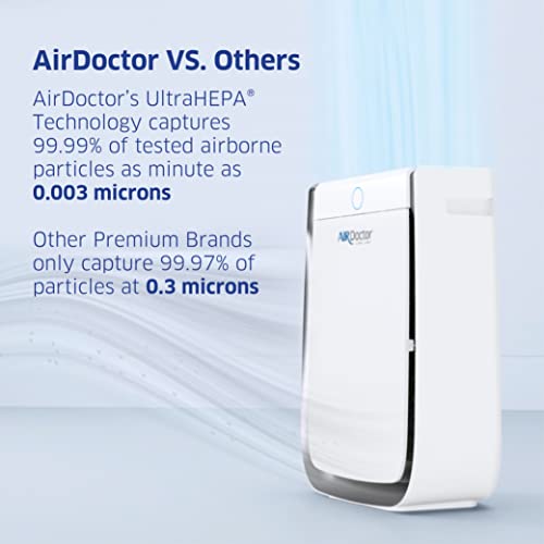 AIRDOCTOR AD3000 Air Purifiers for Home & Large Rooms Up to 2,548 sq. ft per hr with UltraHEPA, Carbon, VOC Filters Air Quality Sensor. Removes Particles 100x Smaller Than HEPA (AirDoctor 3000)