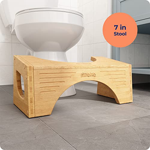 Squatty Potty The Original Toilet Stool - Bamboo Flip, 7" & 9" Height, Brown