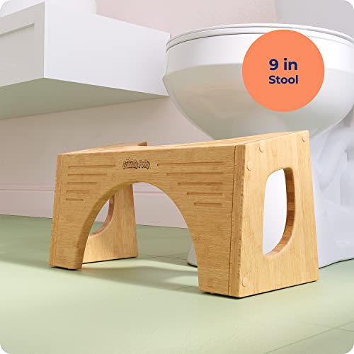 Squatty Potty The Original Toilet Stool - Bamboo Flip, 7" & 9" Height, Brown