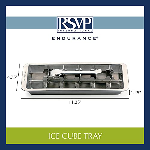 Vintage Inspired Ice Cube Tray, 11" | Levers Remove Cubes | Heavy Duty Stainless Steel | Dishwasher Safe