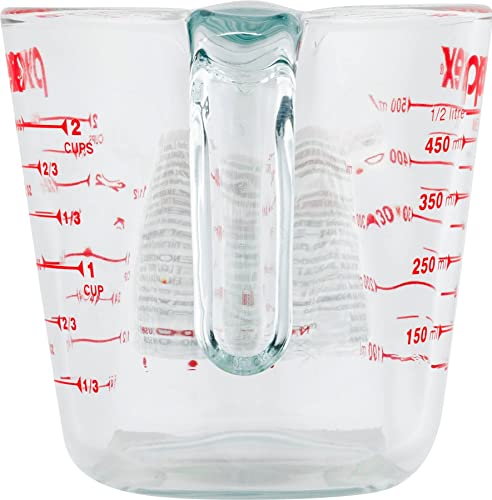 Pyrex Prepware 2-Cup Measuring Cup, Red Graphics, Clear