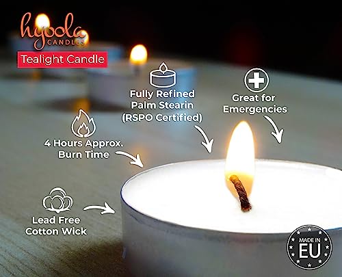 Hyoola Tea Lights Candles - 200 Bulk Candles Pack - Tea Candles Unscented- European Made Tealight Candles