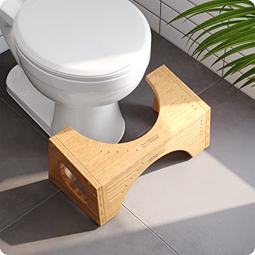 Squatty Potty The Original Toilet Stool - Bamboo Flip, 7" & 9" Height, Brown