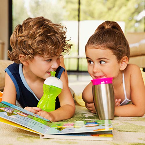 Munchkin Miracle Stainless Steel 360 Sippy Cup, Pink, 1 Count (Pack of 1)