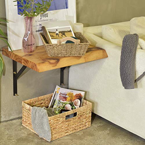 StorageWorks Jumbo Rectangular Wicker Basket, Water Hyacinth Storage Basket with Built-in Handles, 16 ¾ x 13 ¼ x 7 ¾ inches