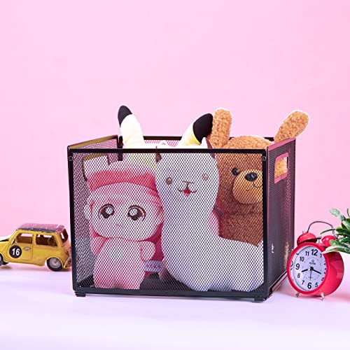Letter-size Hanging File Folder Organizer,Mesh Metal File Folder Box,Sundries or Toys Storage Box,Black