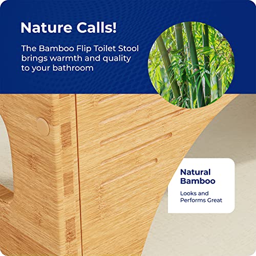 Squatty Potty The Original Toilet Stool - Bamboo Flip, 7" & 9" Height, Brown