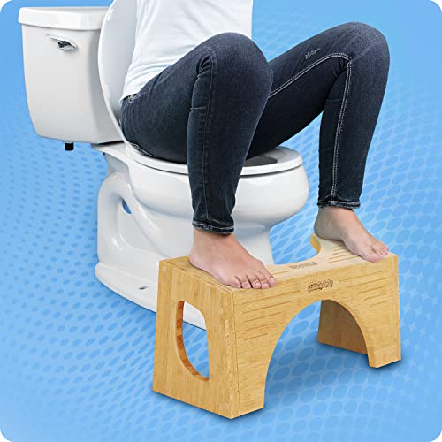 Squatty Potty The Original Toilet Stool - Bamboo Flip, 7" & 9" Height, Brown