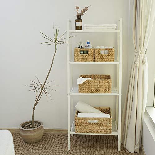 StorageWorks Jumbo Rectangular Wicker Basket, Water Hyacinth Storage Basket with Built-in Handles, 16 ¾ x 13 ¼ x 7 ¾ inches