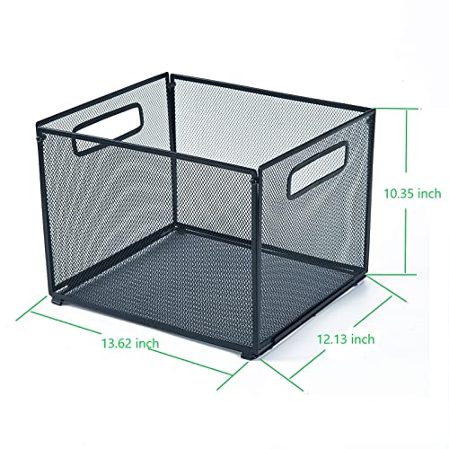 Letter-size Hanging File Folder Organizer,Mesh Metal File Folder Box,Sundries or Toys Storage Box,Black