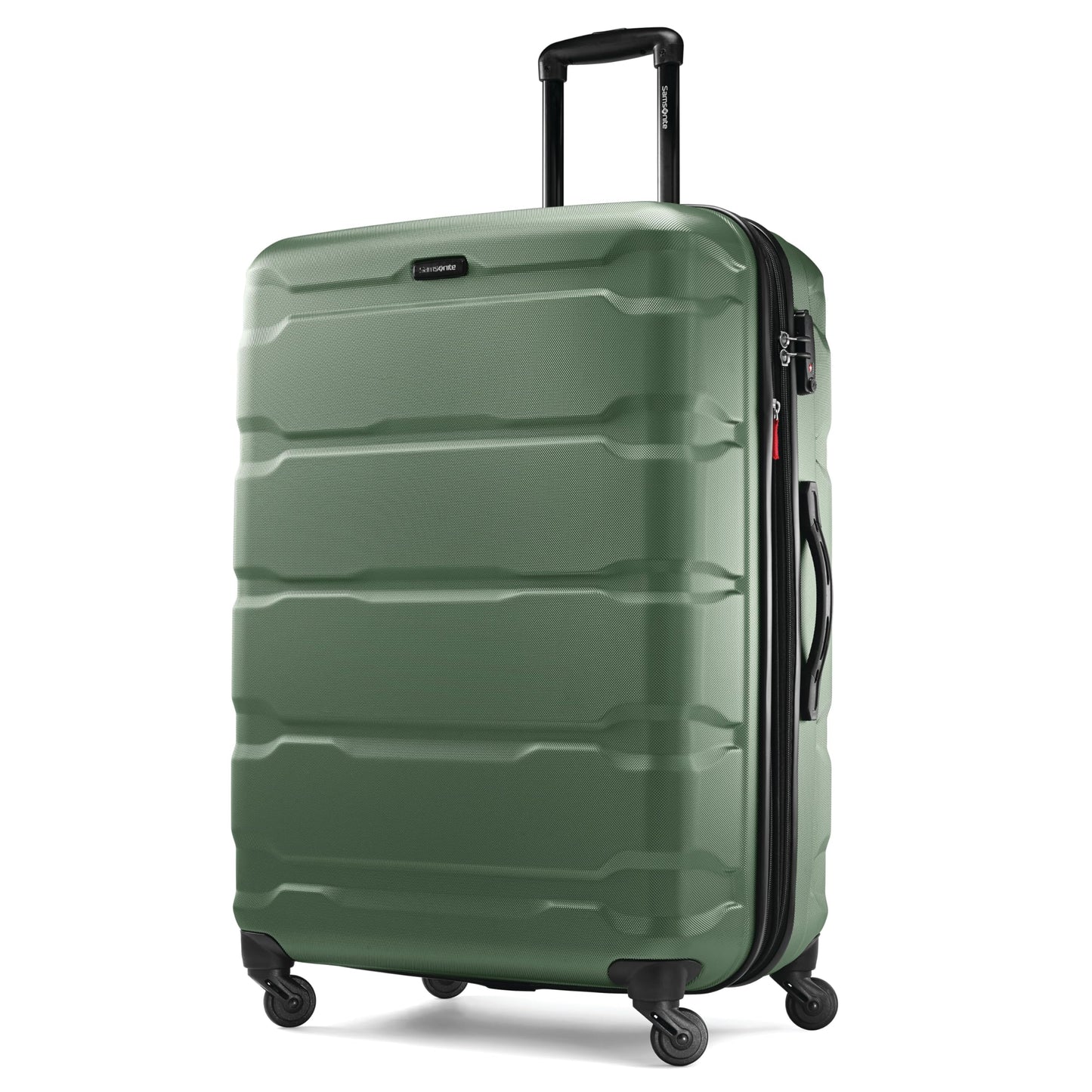 Samsonite Omni PC Hardside Expandable Luggage with Spinner Wheels, Army Green, Checked-Large 28-Inch