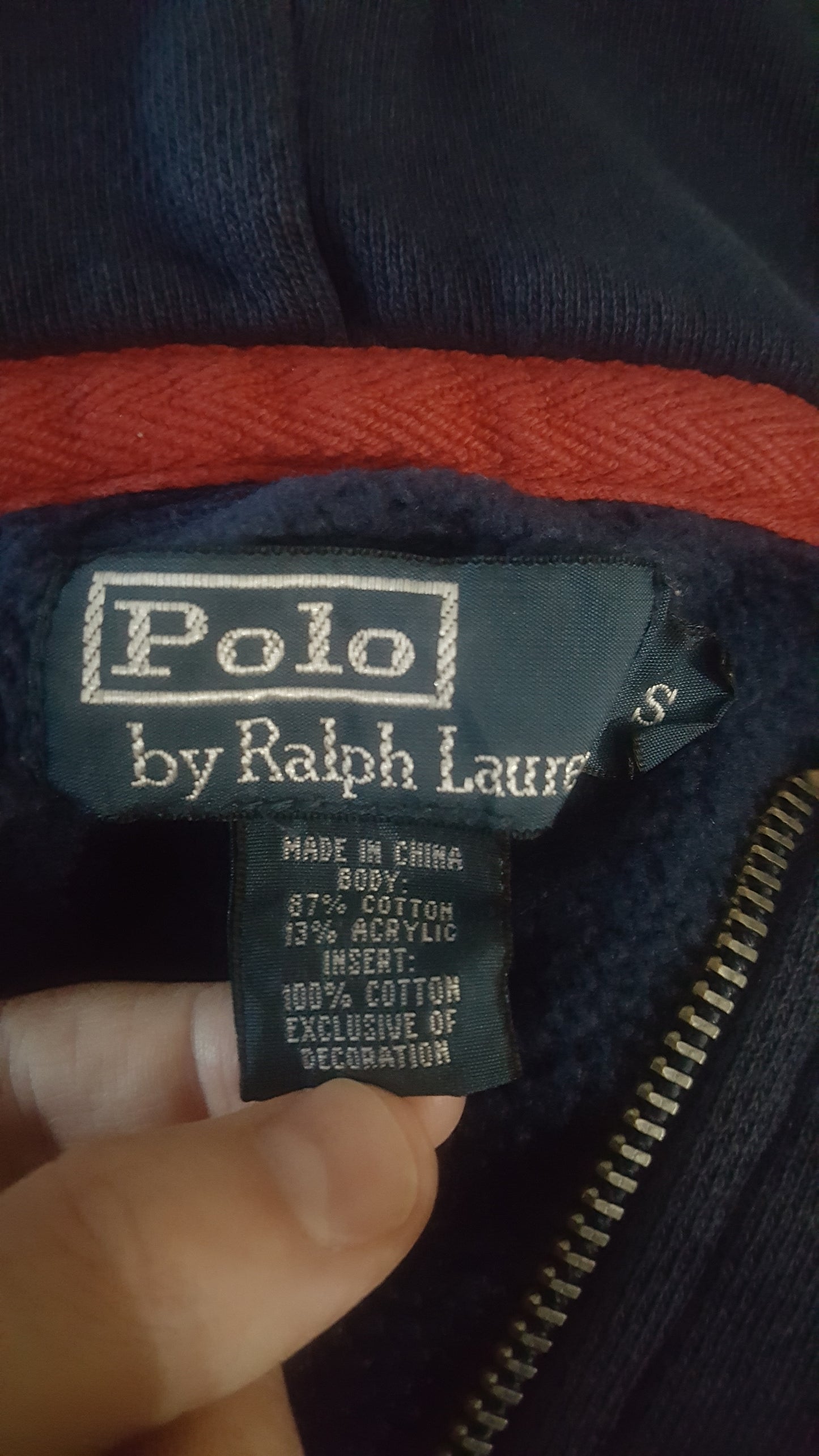 Ralph Lauren Women's Hoodie, Navy Blue, Large Red Logo, American flag, Size S