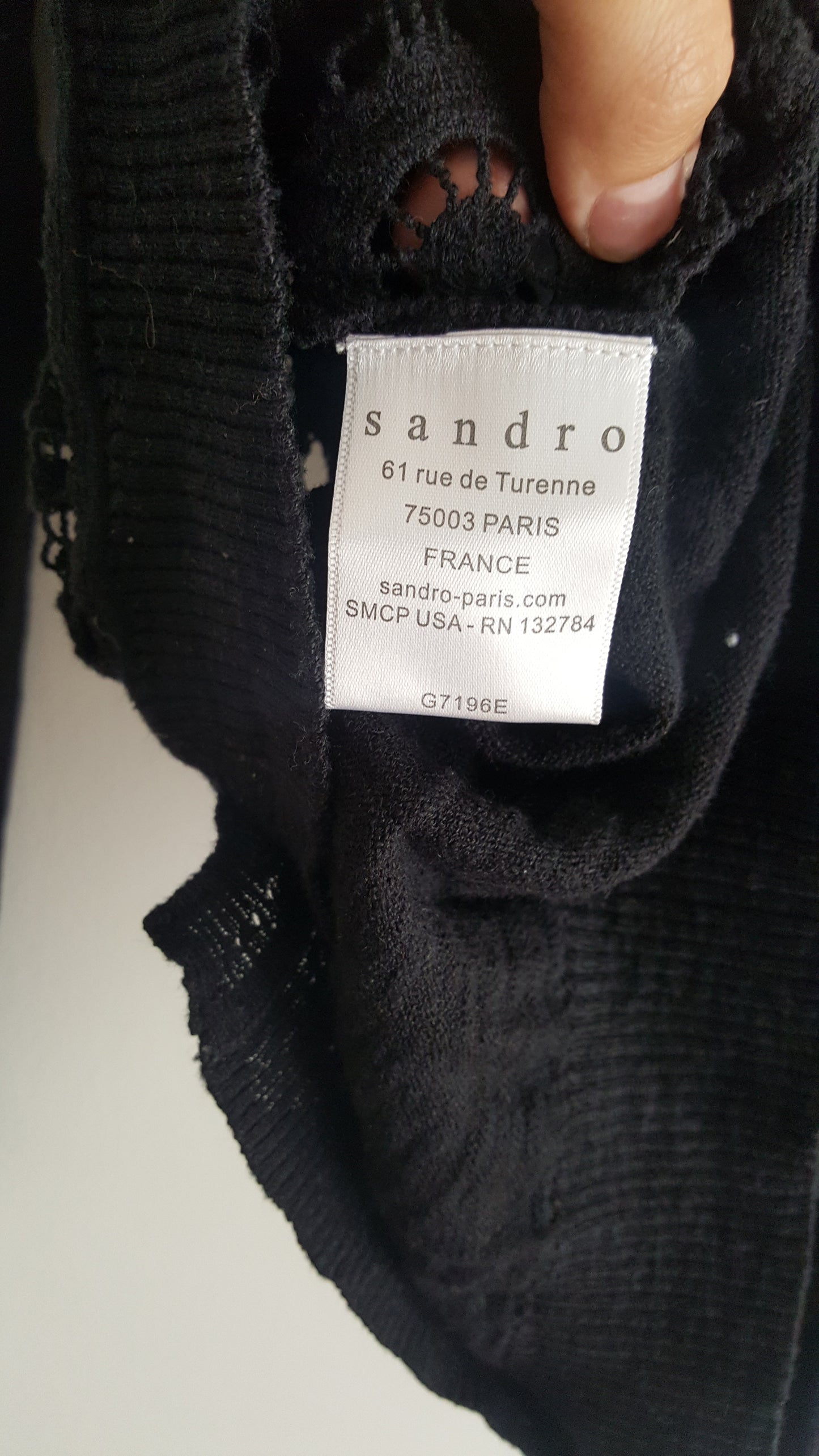 SANDRO Black lace cardigan, Size 1
