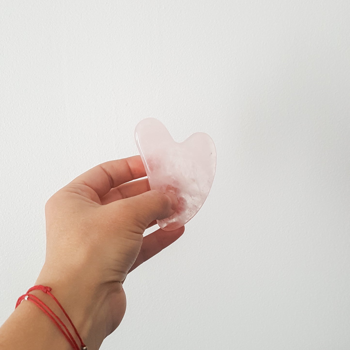 Gua Sha | Real Green and White Jade | Rose Quartz | Natural Stone Gua Sha plus Handmade Red String Good Luck / Protection bracelet