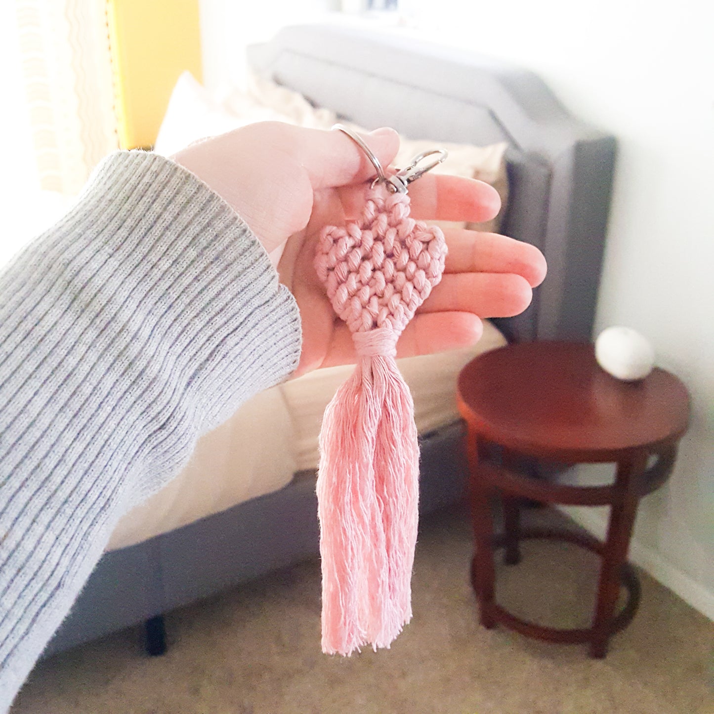 HEART keychain tassel, purse tassel charm, bag tassel, boho accessories