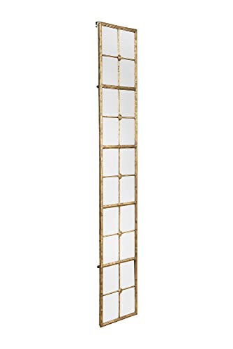 Creative Co-op DE7399 Divided Rectangle with Distressed Frame Mirror, Gold