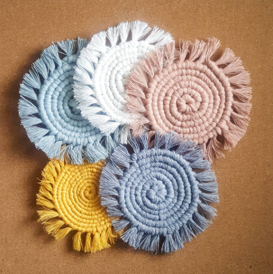 Macrame Coaster | Boho Decor | Boho Coaster | Gift for her | Plant Coaster | Handmade gift
