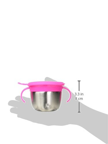 Munchkin Snack+ Stainless Steel Snack Catcher with Lid - Pink