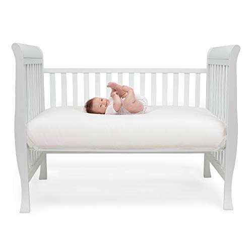 Lullaby Earth Non-Toxic Crib Mattress - Waterproof - Fits Standard Baby and Toddler Bed, White