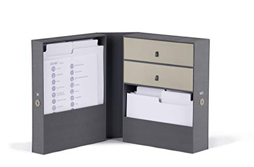 Savor | All-in-One Desk Organizer | Slate Gray - File Box Life Documents & Objects Organizer Office Caddy Tax and Estate Planner holds Passport, Gift cards, Legal, Office Supplies, Crafting, for Desk