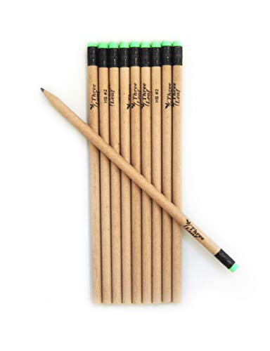 THREE LEAF Recycled Paper Pencils (Pack of 10) - 100% Eco Friendly, Earth Friendly Pencil with Latex Free Eraser - Non toxic Wood free Pencil, 2 HB
