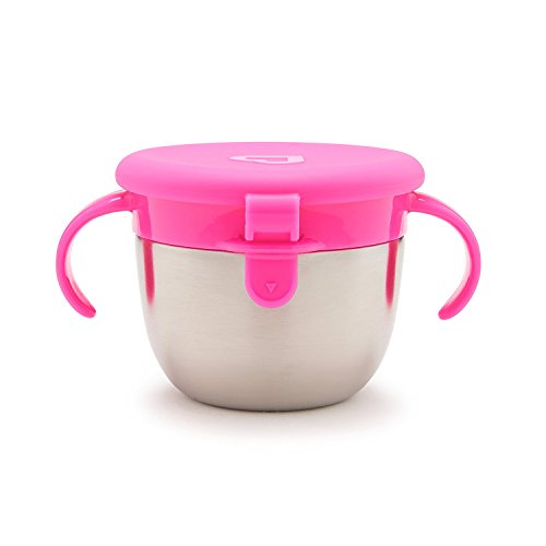 Munchkin Snack Plus Stainless Steel Catcher, Pink