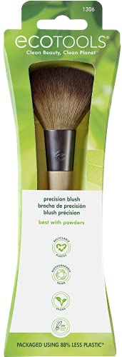EcoTools Precision Blush Makeup Brush, Cheek Blush Brush, For Loose or Pressed Blush Power, Cruelty Free & Vegan, 1 Count