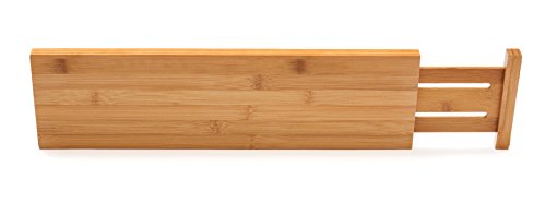 Lipper International 8897 Bamboo Wood Custom Fit Adjustable Deep Kitchen Drawer Dividers, Set of 2