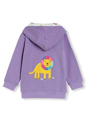 kIDio Organic Cotton Baby Infant Toddler Zip-up Hoodie Applique - Boy Girl (0-4 Years) (12M (6-12 Months), Purple Lion)