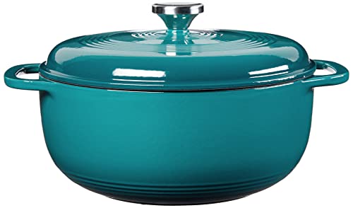 Lodge EC6D38 Enameled Cast Iron Dutch Oven, 6-Quart, Lagoon