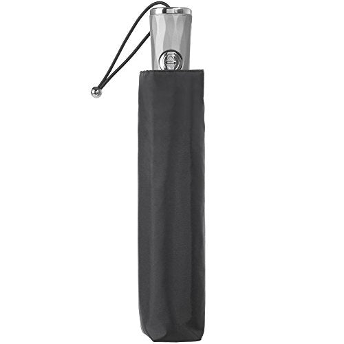 totes Titan Automatic Open Close Windproof & Water-Resistant Foldable Umbrella, Black