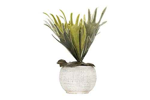 Creative Co-Op Distressed Cream Terracotta Fluted Texture Planter