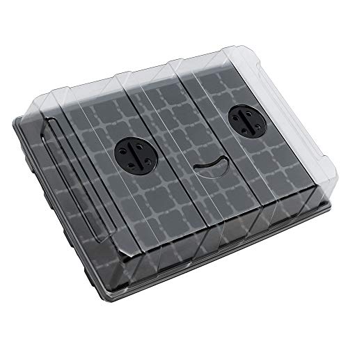 Gardzen 5-Set Garden Propagator Sets, Smiling Face Seed Tray Kits with 350-Cell, Comes with Dome and Base 18" x 14" (70-Cell Per Tray)