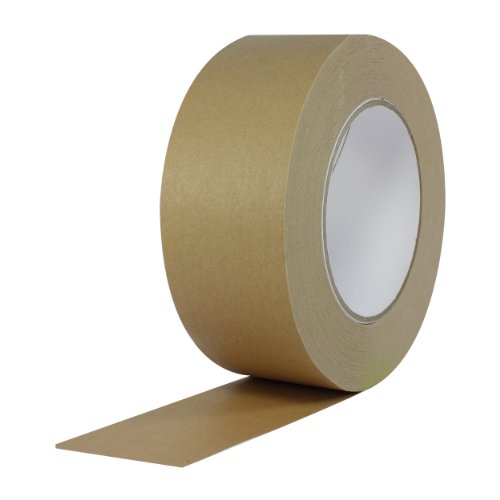 ProTapes Pro 183 Rubber Paper Carton Sealing Tape, 7.1 mils Thick, 55 yds Length x 2" Width, For Light-to-Medium Packaging, Light Brown (Pack of 1)