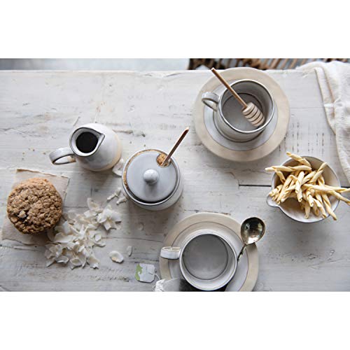 Creative Co-Op White Stoneware Sugar Lid Pot