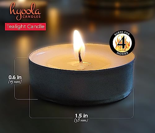 Hyoola Tea Lights Candles - 200 Bulk Candles Pack - Tea Candles Unscented- European Made Tealight Candles