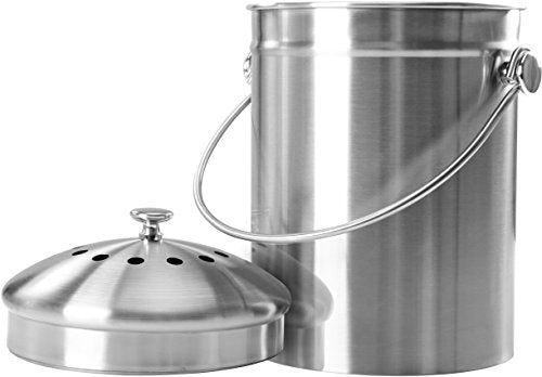 Kitchen Compost Bin - 1.3 Gallon (Includes 1 Spare Charcoal Filter