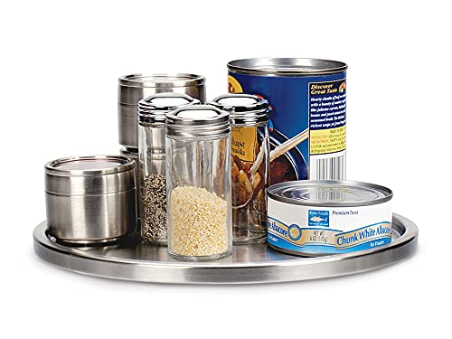 Turntable Lazy Susan, Stainless Steel, 10.5" | Handy in Cabinet, Refrigerator or on Counters
