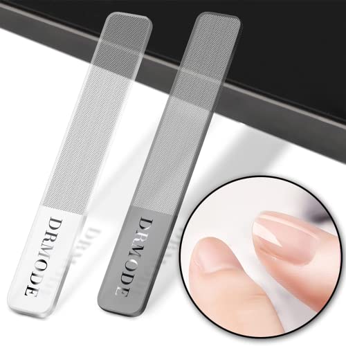 Zero Waste nail care: Glass Nail Shiner - 2PC Upgrade Glass Nail File for Natural Nails Nano Nail Buffers Crystal Shine Polisher, DR. MODE Professional Manicure Tools Kit for Acrylic Nail Care