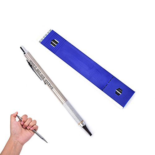 2 Pack 2.0 mm Lead Holder Metal Mechanical Pencil Automatic Mechanical Drafting Pencil+ 24 Leads