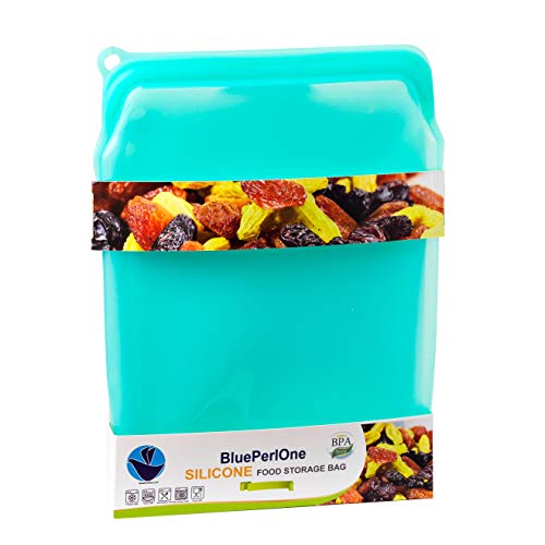 100% Silicone Reusable Food Storage Bags - Set of 6 Leakproof &