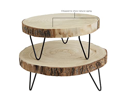 Creative Co-Op Decorative Paulownia Wood Pedestal, Natural