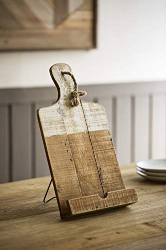 Creative Co-Op Distressed White Dipped Wood Tablet Holder
