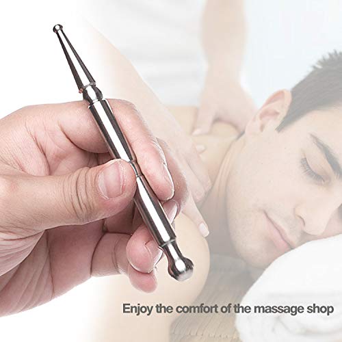 Feelfree Sport Stainless Steel Manual Acupuncture Pen-Deep Tissue Massage Tool-Trigger Point Massage Relief Pain Therapy Tools Full Body Relaxing Trigger Self-Massage Acupressure Bar (A)