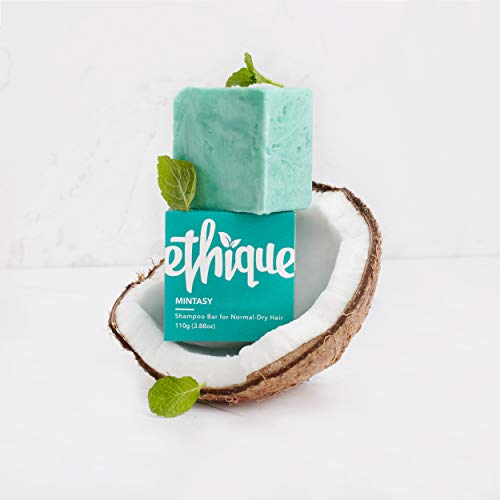 Ethique Solid Shampoo Bar for Normal to Dry Hair - Natural, Eco-Friendly, Sustainable, Plastic Free - Mintasy, 3.88oz (Pack of 1, up to 80 uses)