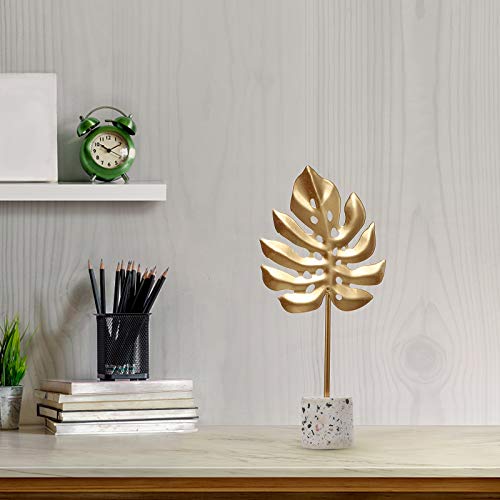 IMIKEYA 2Pcs Metal Iron Leaf Decor Sculpture Feather Statue Home Room Table Decor
