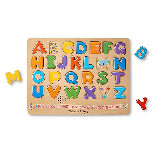 Melissa & Doug Wooden Alphabet Sound Puzzle - Wooden Puzzle With Sound Effects (26 pcs)